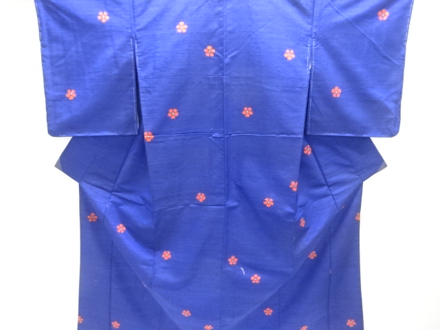 JAPANESE KIMONO / TSUMUGI / WOVEN FLOWER